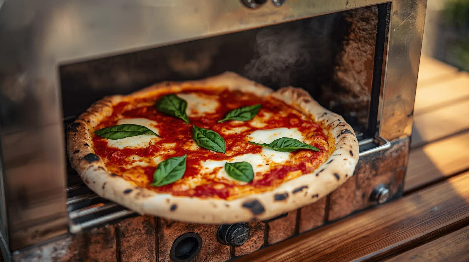Neapolitan pizza fresh from the oven